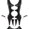 Cottelli Black Wet Look Cut Out Restraint Crotchless Basque Set