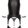 Cottelli Black Wet Look Cut Out Restraint Crotchless Basque Set
