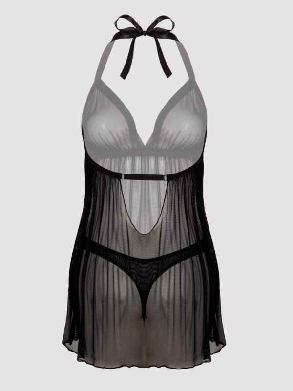 Lovehoney Plus Size Barely There Sheer Black Babydoll Set