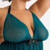 Lovehoney Plus Size Barely There Sheer Green Babydoll Set