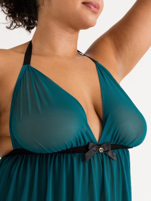 Lovehoney Plus Size Barely There Sheer Green Babydoll Set
