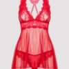 Lovehoney Plus Size Bombshell Red Lace Babydoll Set
