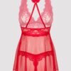 Lovehoney Plus Size Bombshell Red Lace Babydoll Set