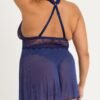 Lovehoney Plus Size Bombshell Blue Lace Babydoll Set