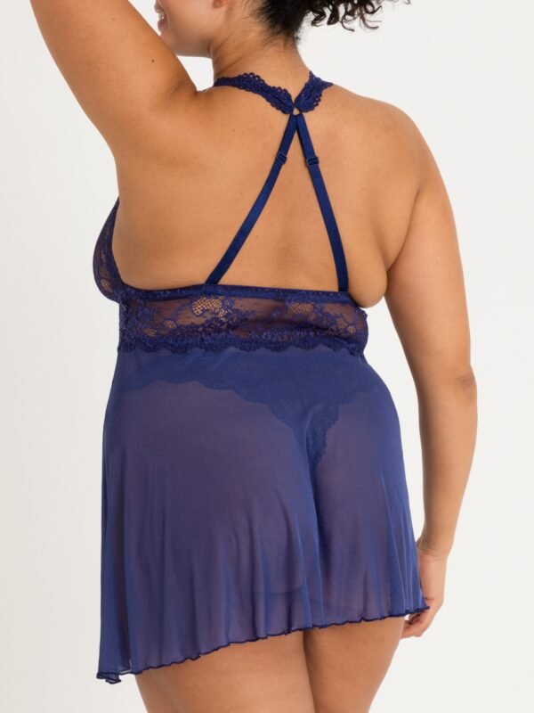 Lovehoney Plus Size Bombshell Blue Lace Babydoll Set