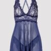 Lovehoney Plus Size Bombshell Blue Lace Babydoll Set