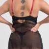 Lovehoney Plus Size Empress Red Satin and Lace Chemise Set