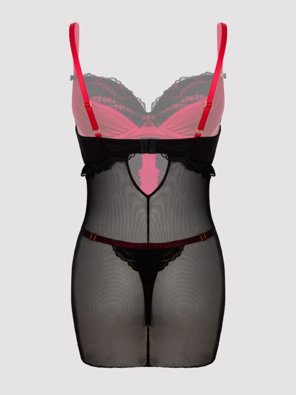Lovehoney Plus Size Empress Red Satin and Lace Chemise Set
