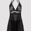 Lovehoney Plus Size Peek-a-Boo Black Lace Babydoll Set