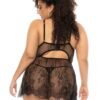 a49483g87493_2 Mapale Plus Size Black Eyelash Lace Underwired Babydoll Set
