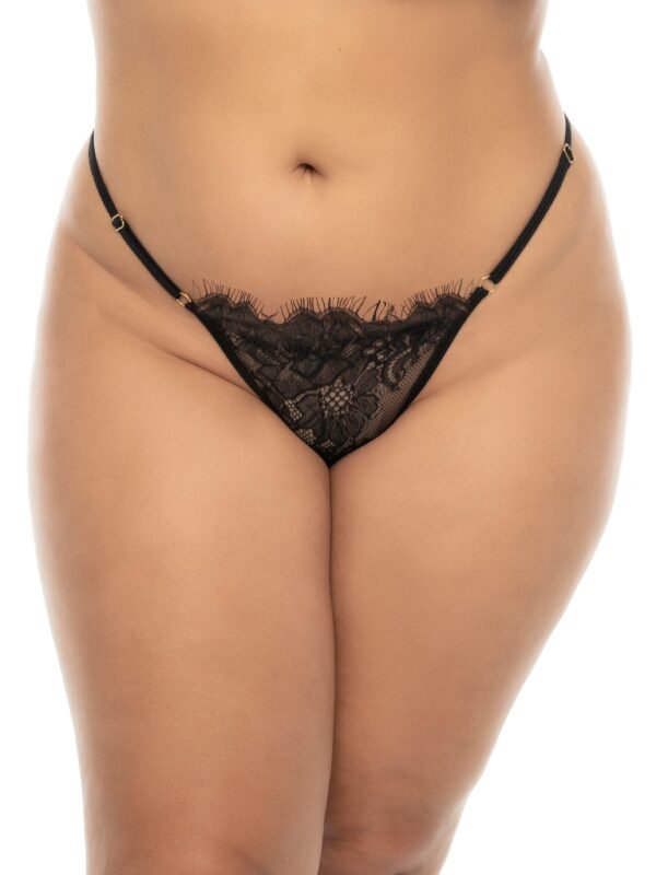 a49483g87493_3 Mapale Plus Size Black Eyelash Lace Underwired Babydoll Set