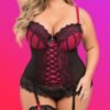 a39703g72735_2 Lovehoney Plus Size Boudoir Belle Cherry Push-Up Basque Set