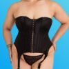 Lovehoney Plus Size Satin Silhouette Black Corset