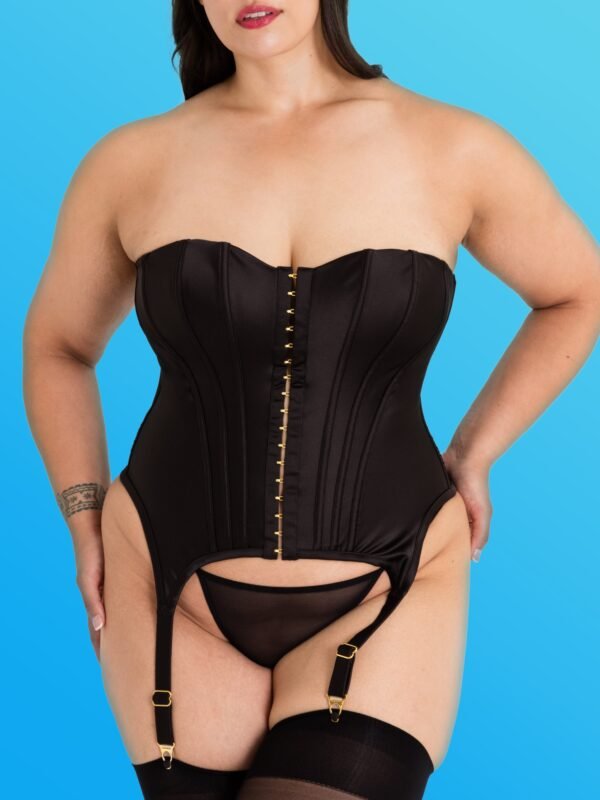 Lovehoney Plus Size Satin Silhouette Black Corset