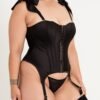 Lovehoney Plus Size Satin Silhouette Black Corset