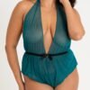 a37329g74247_1 Lovehoney Plus Size Barely There Sheer Green Crotchless Teddy