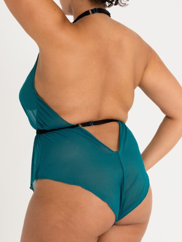 a37329g74247_4 Lovehoney Plus Size Barely There Sheer Green Crotchless Teddy