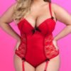 Lovehoney Plus Size Seduce Me Red Push-Up Crotchless Teddy