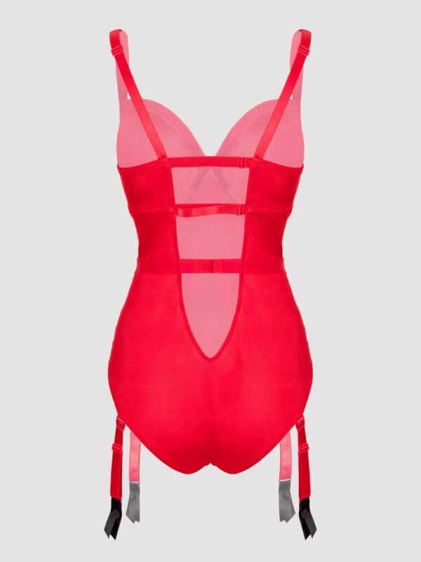 Lovehoney Plus Size Seduce Me Red Push-Up Crotchless Teddy