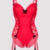 Lovehoney Plus Size Seduce Me Red Push-Up Crotchless Teddy