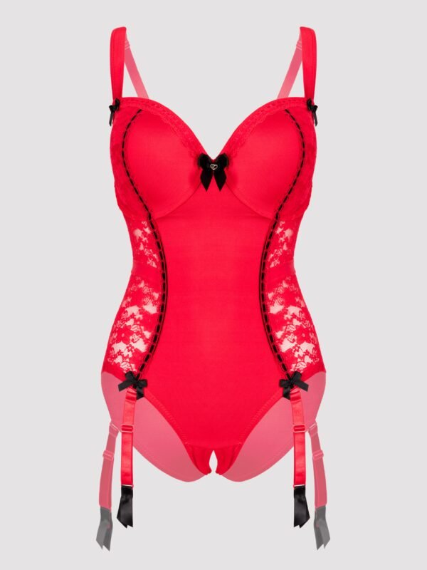 Lovehoney Plus Size Seduce Me Red Push-Up Crotchless Teddy