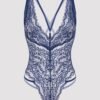 Lovehoney Plus Size Late Night Liaison Blue Crotchless Lace Teddy