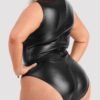 Lovehoney Plus Size Fierce Wet Look Peek-a-Boo Teddy