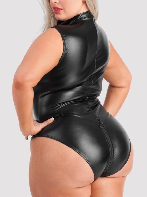 Lovehoney Plus Size Fierce Wet Look Peek-a-Boo Teddy