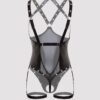 a45374g81792_2 Lovehoney Plus Size Fierce Tough Love Wet Look Studded Open-Cup Crotchless Teddy