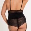 Lovehoney Plus Size Hourglass Black Smoothing Open-Cup Crotchless Teddy