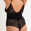 Lovehoney Plus Size Hourglass Black Smoothing Sleeveless Crotchless Teddy