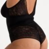 Lovehoney Plus Size Hourglass Black Smoothing Sleeveless Crotchless Teddy