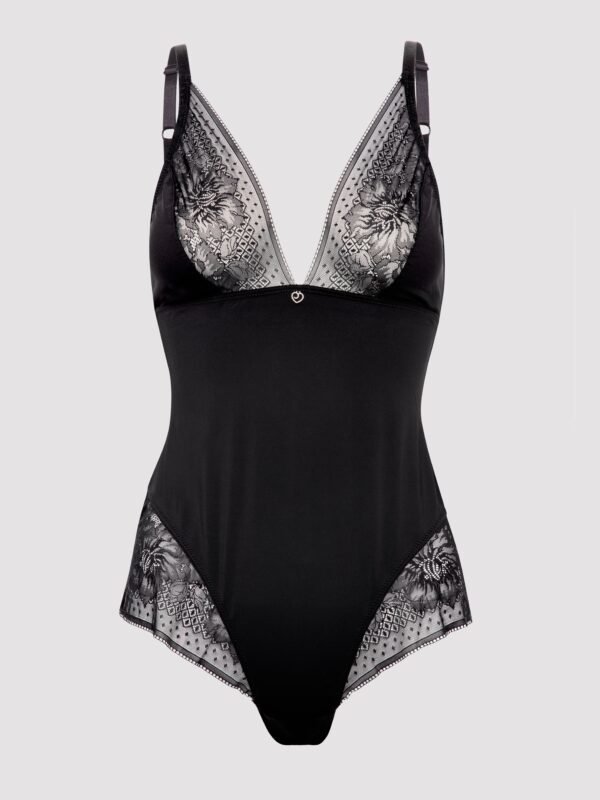 Lovehoney Plus Size Hourglass Black Smoothing Sleeveless Crotchless Teddy