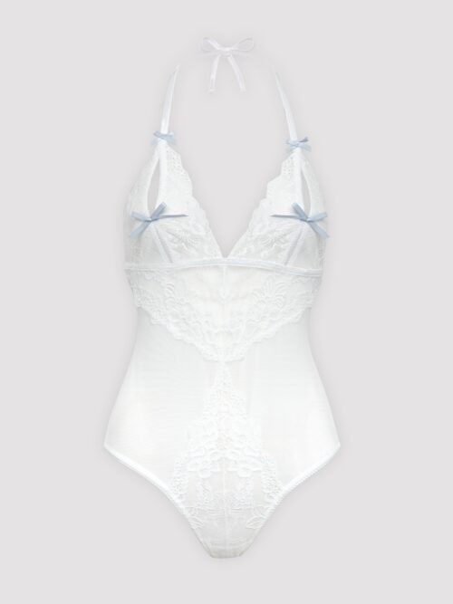 Lovehoney Plus Size Peek-a-Boo White Lace Teddy