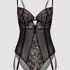 Lovehoney Plus Size Parisienne Charm Black Lace Crotchless Teddy