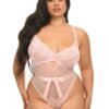 Oh La La Cheri Plus Size Pink Underwire Polka Dot Bow Body
