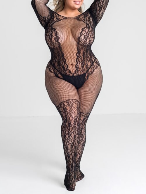 Lovehoney Plus Size All About That Lace Fishnet Bodystocking