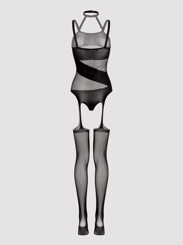 Lovehoney Plus Size Asymmetric Fishnet Garter Bodystocking