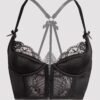 Lovehoney Plus Size Front-Fastening Satin Longline Bra Black