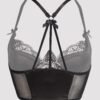 Lovehoney Plus Size Front-Fastening Satin Longline Bra Black