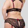 Lovehoney Plus Size Moonlight Peekaboo Bra and Garter Panties Set