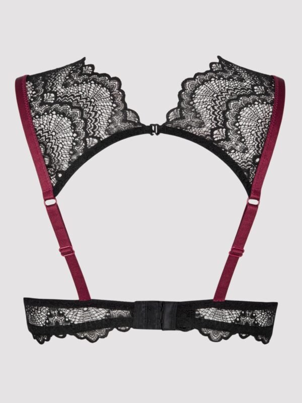 Lovehoney Plus Size Moonlight Peekaboo Bra and Garter Panties Set