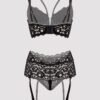 Lovehoney Plus Size Parisienne Black Lace Plunge Longline Bra Set