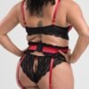 Lovehoney Plus Size Empress Red Satin and Lace Bra Set
