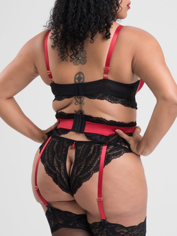 Lovehoney Plus Size Empress Red Satin and Lace Bra Set
