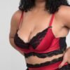 Lovehoney Plus Size Empress Red Satin and Lace Bra Set
