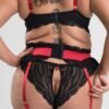Lovehoney Plus Size Empress Red Satin and Lace Bra Set