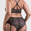 Lovehoney Plus Size Entice Me Black Lace Crotchless Bra Set