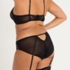 Lovehoney Plus Size Parisienne Charm Black Lace Crotchless Bra Set