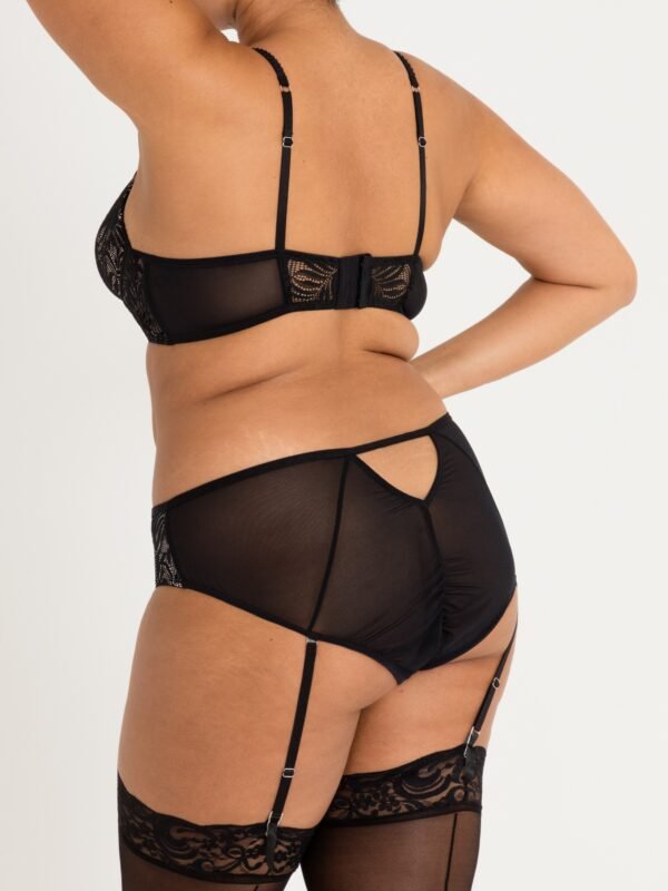 Lovehoney Plus Size Parisienne Charm Black Lace Crotchless Bra Set